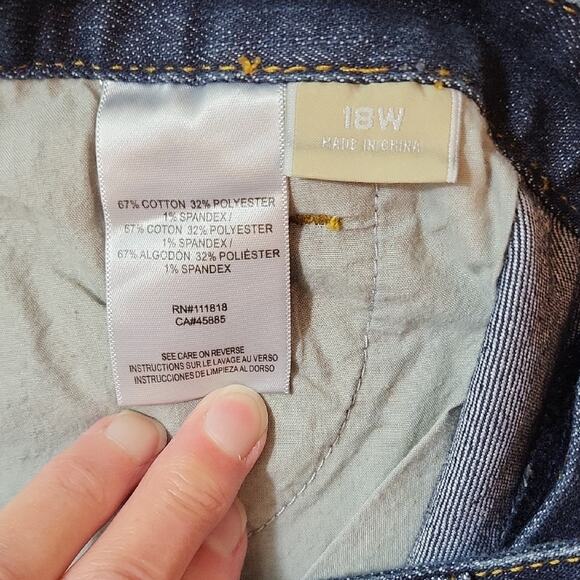 Michael Kors Womens Size 18W Blue Wide Leg Denim Jeans - Picture 12 of 14